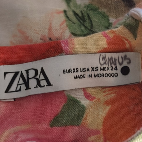 ZARA Floral Print Linen Mini Naya Dress 
 XS Garden Party Spring Easter Vacation - Picture 9 of 9